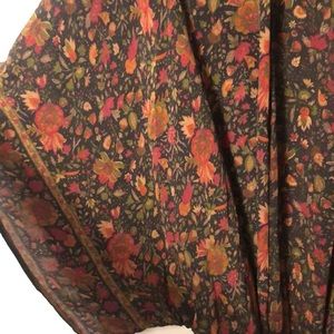 Glamorous 100% silk long duster kimono shawl wrap coverup house coat